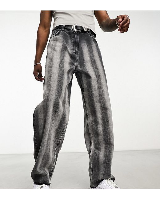 Collusion x014 90s baggy jeans in stripe washed