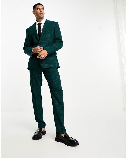 Asos Design slim suit pants in crosshatch