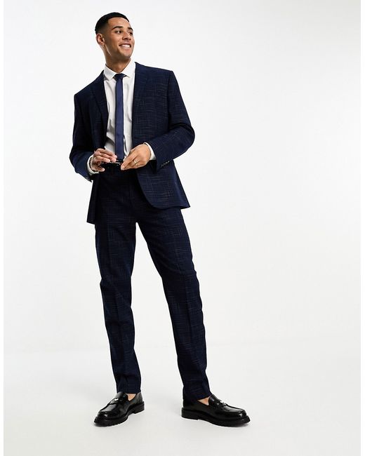 Asos Design slim suit pants in crosshatch
