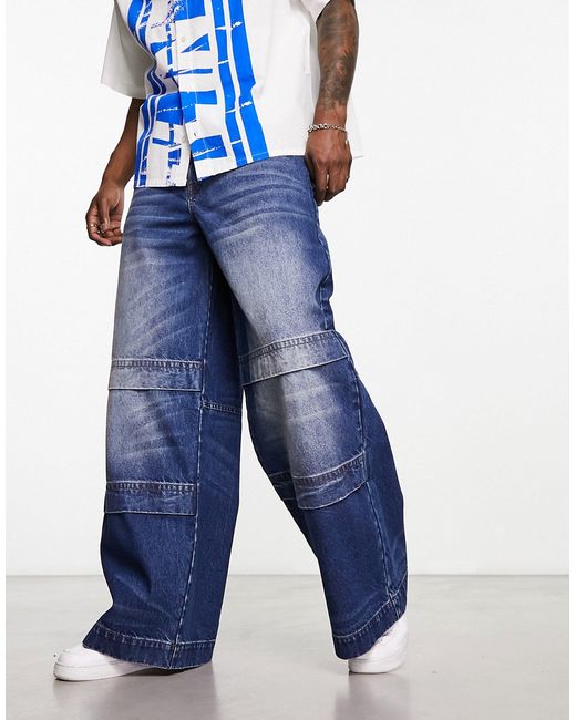 Asos Design extreme wide leg jeans in y2k wash-