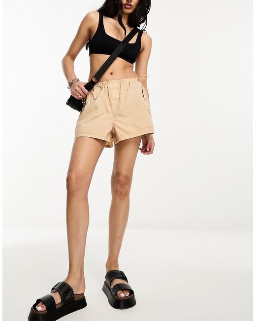 River Island low rise parachute shorts in