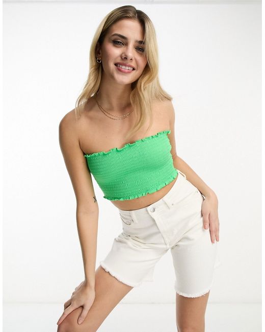 Monki textured bandeau top in
