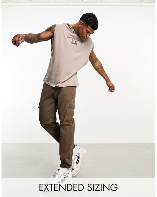 Asos Design tapered cargo pants in chocolate