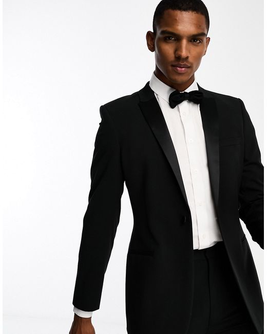 Asos Design super skinny tuxedo suit jacket in