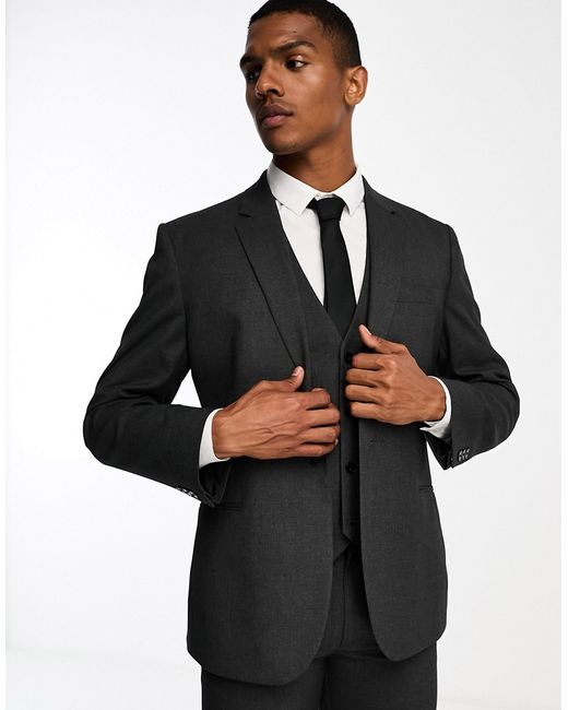 Asos Design slim suit jacket in charcoal-