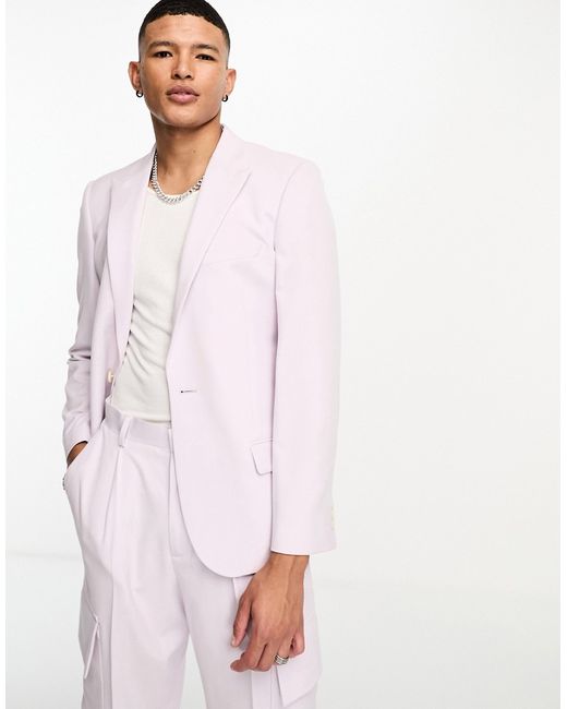 Asos Design skinny suit jacket in pale