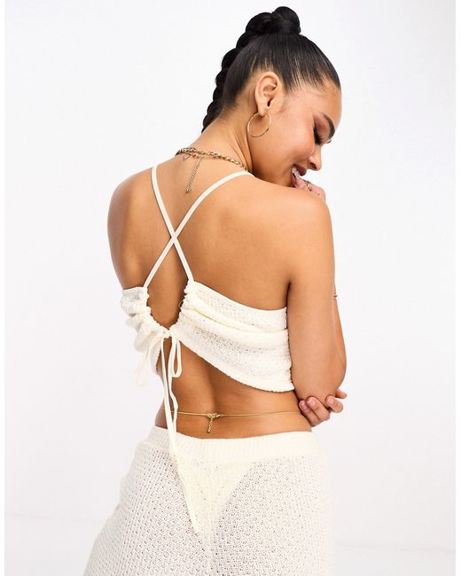 Pieces reversible open back halter neck top in part of a set