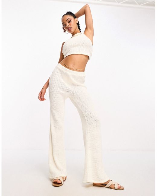 Pieces knitted wide leg pants in part of a set