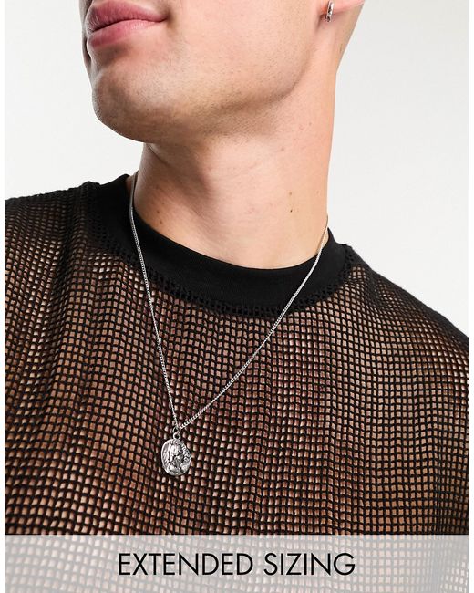Asos Design waterproof necklace with roman coin pendant in burnished tone