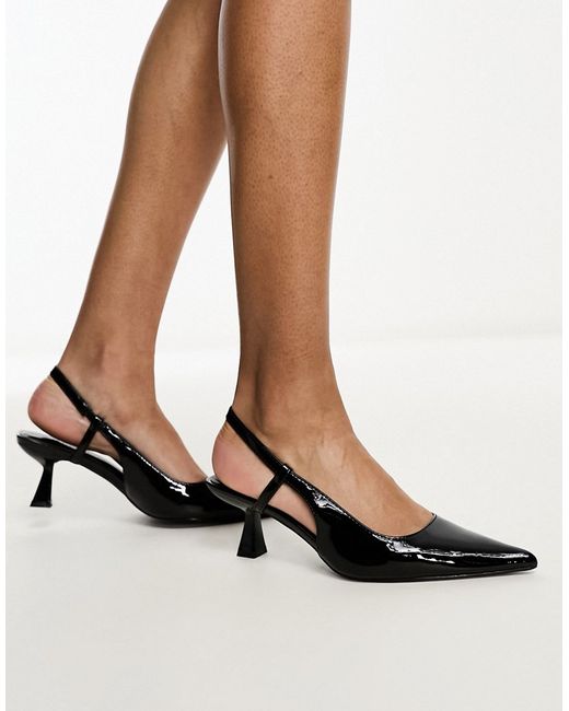 Glamorous slingback mid stiletto heels in patent