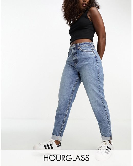 Asos Design Hourglass relaxed mom jeans in mid