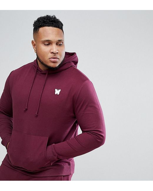 Good For Nothing Hoodie In Burgundy with Chest Logo Exclusive to