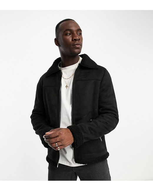 Barneys Originals Tall faux shearling fully borg lined jacket in