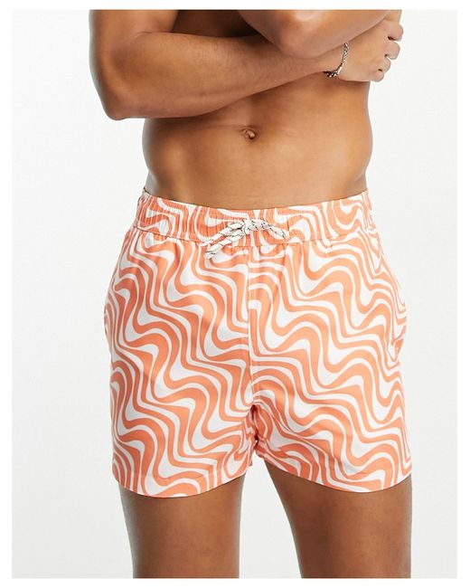 New Look wave print swim shorts in