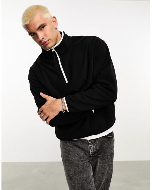 Asos Design oversized half zip polar fleece sweatshirt in