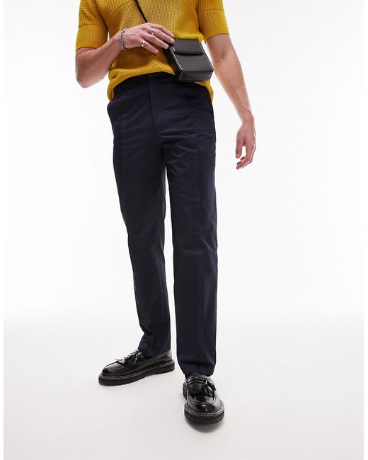 Topman straight front seam pants in