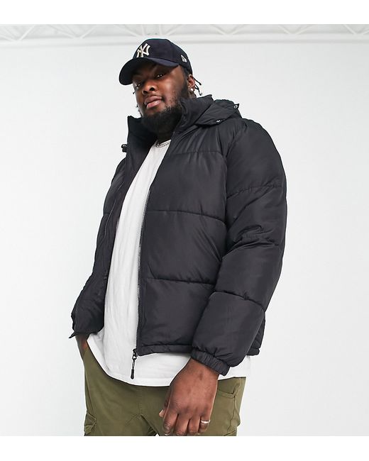 Brave Soul Plus puffer jacket with hood in