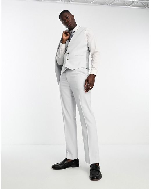 Asos Design straight suit pants in ice micro texture