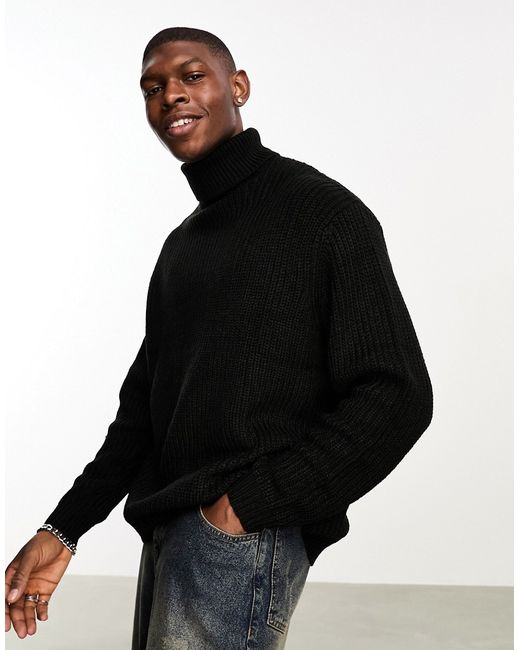 Asos Design oversized knitted rib roll neck sweater in