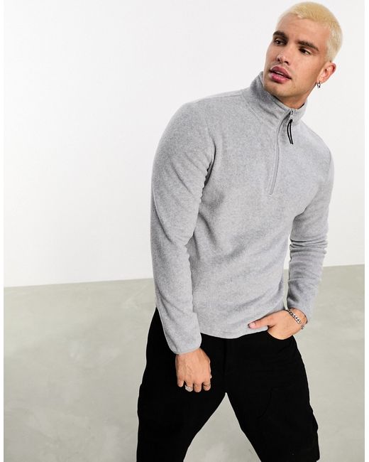 Asos Design half zip polar fleece sweatshirt in