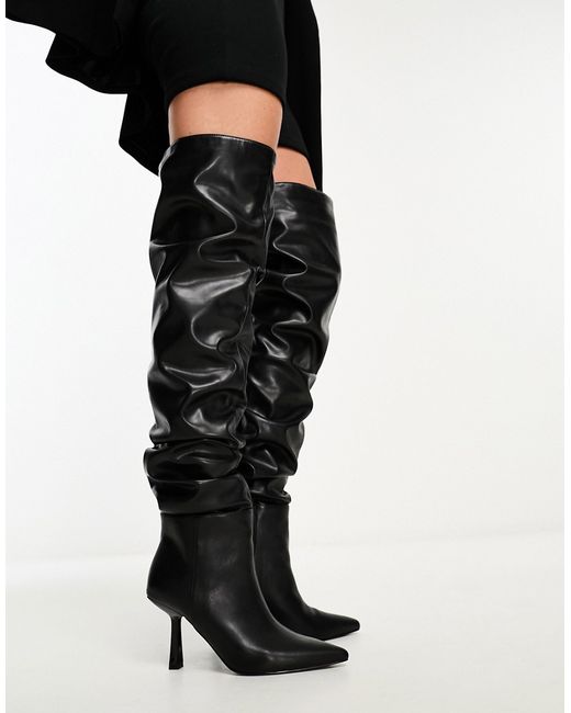 SIMMI Shoes Simmi London Adonis ruched over the knee heeled boots in