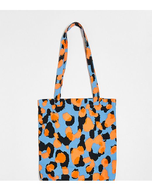 Asos Made In KENYA coral animal print tote bag-