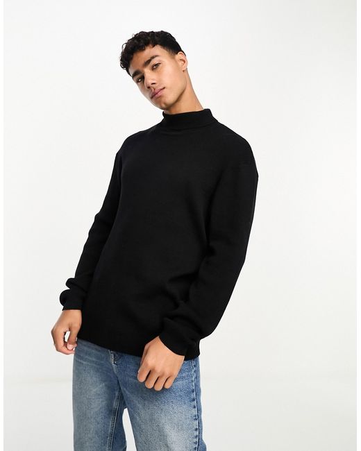 Asos Design oversized knit essential ribbed turtle neck sweater in