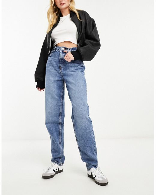 Asos Design relaxed mom jeans in mid