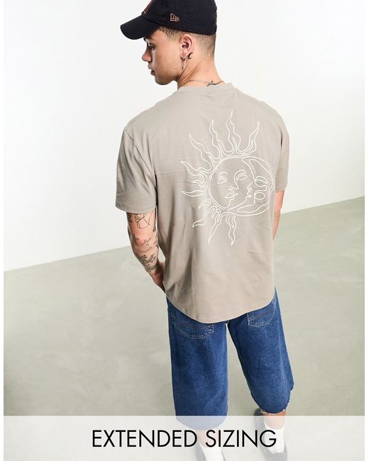 Asos Design relaxed t-shirt in with back celestial print
