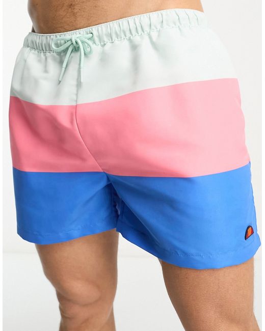 Ellesse Vespore swim shorts in pink and stripe