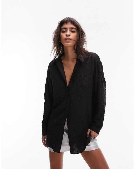 TopShop crinkle oversized shirt in