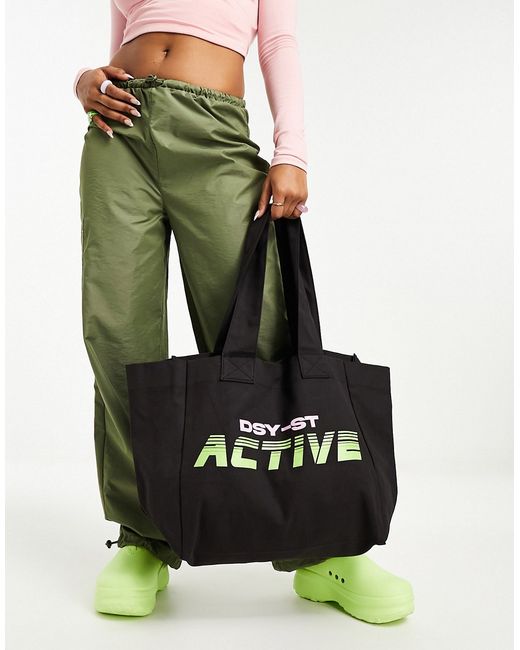 Daisy Street Active Neon shopper tote bag in