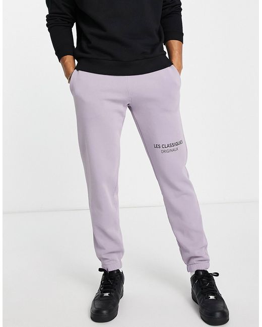 Only & Sons branded logo oversized sweatpants in lilac-