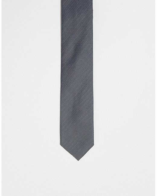 Asos Design standard tie in charcoal-