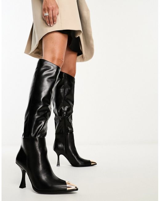 SIMMI Shoes Simmi London Tyrese over the knee toe cap heeled boots in