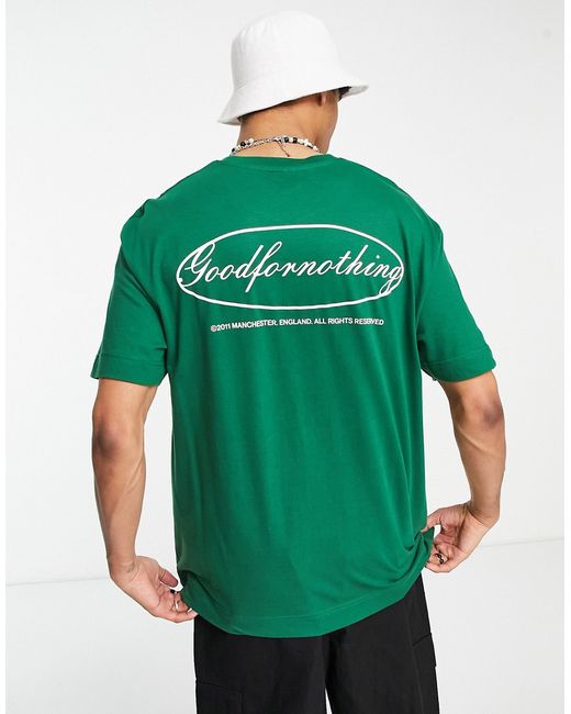 Good For Nothing oversized t-shirt in with emblem chest and back print