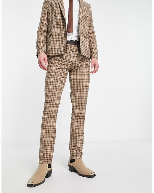 Twisted Tailor mepstead suit pants in prince of wales check-