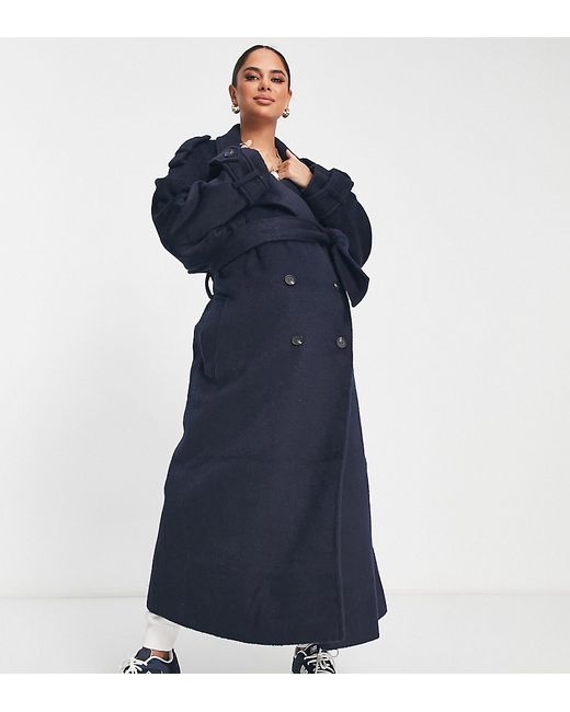 ASOS Maternity DESIGN Maternity oversized brushed formal trench wool mix coat in