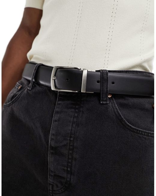French Connection leather reversible belt in brown