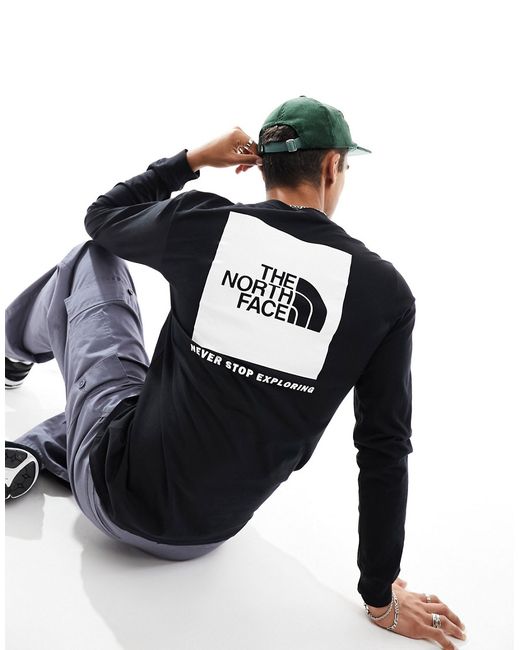 The North Face long sleeve NSE box print t-shirt in