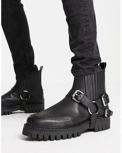 Asra bruno detachable harness chelsea boots in leather