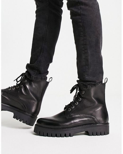 Asra luiz lace up boots in leather