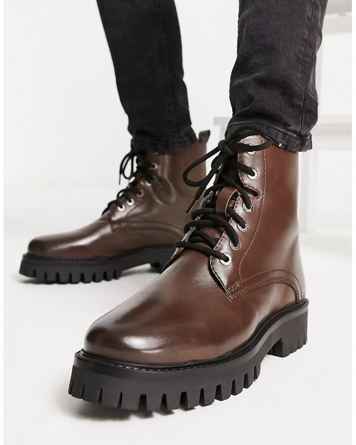 Asra luiz lace up boots in leather