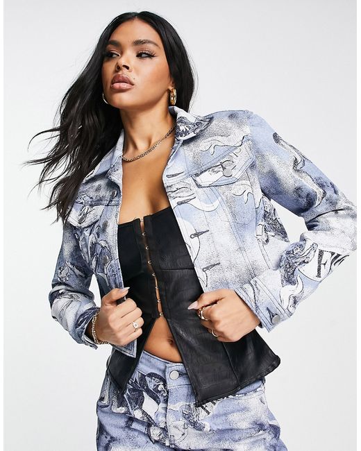 Fiorucci milano angel cropped jacket in denim part of a set
