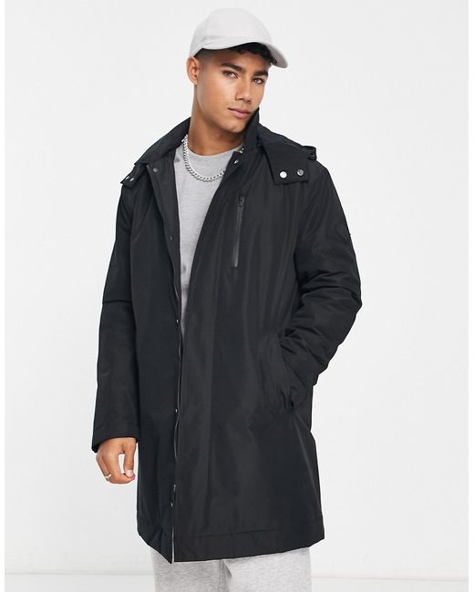 Gant long hooded padded coat in