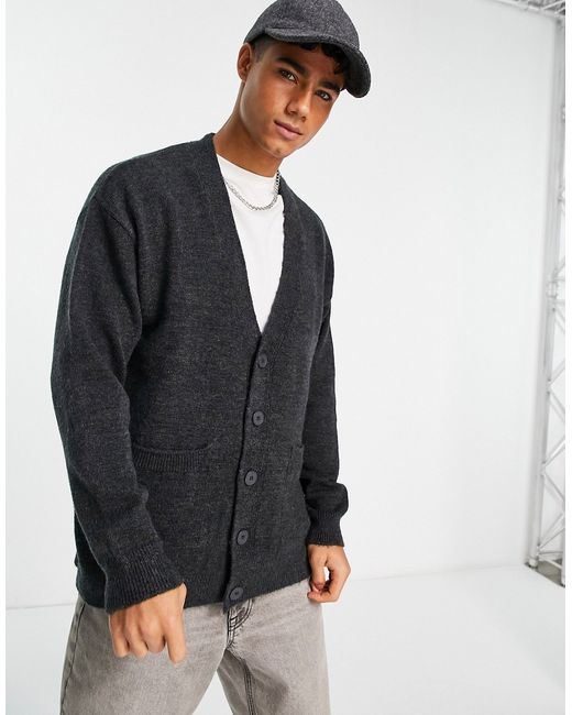 New Look relaxed fit cardigan in dark