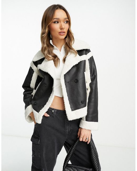 River Island cropped aviator jacket in