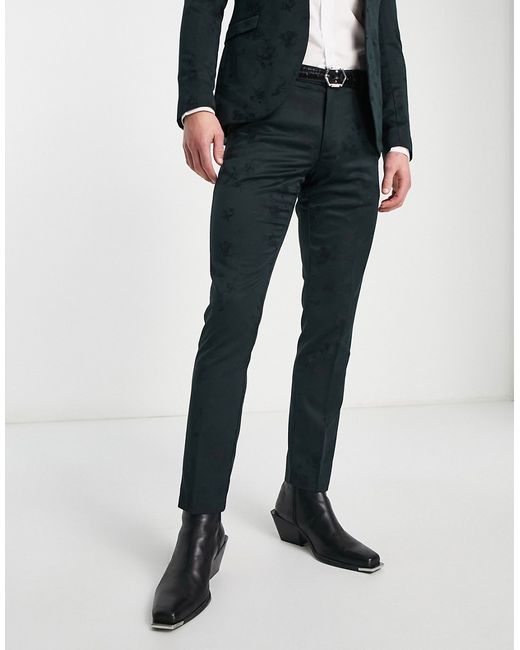 New Look skinny suit pants in jacquard
