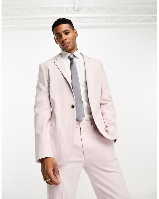 Asos Design slim oxford suit jacket in