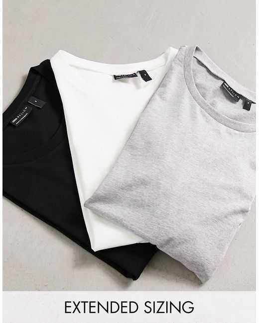 Asos Design 3-pack long sleeve T-shirts with crew neck in